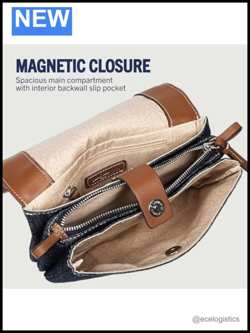 Crossbody Bag with Adjustable Strap Multi-Compartment